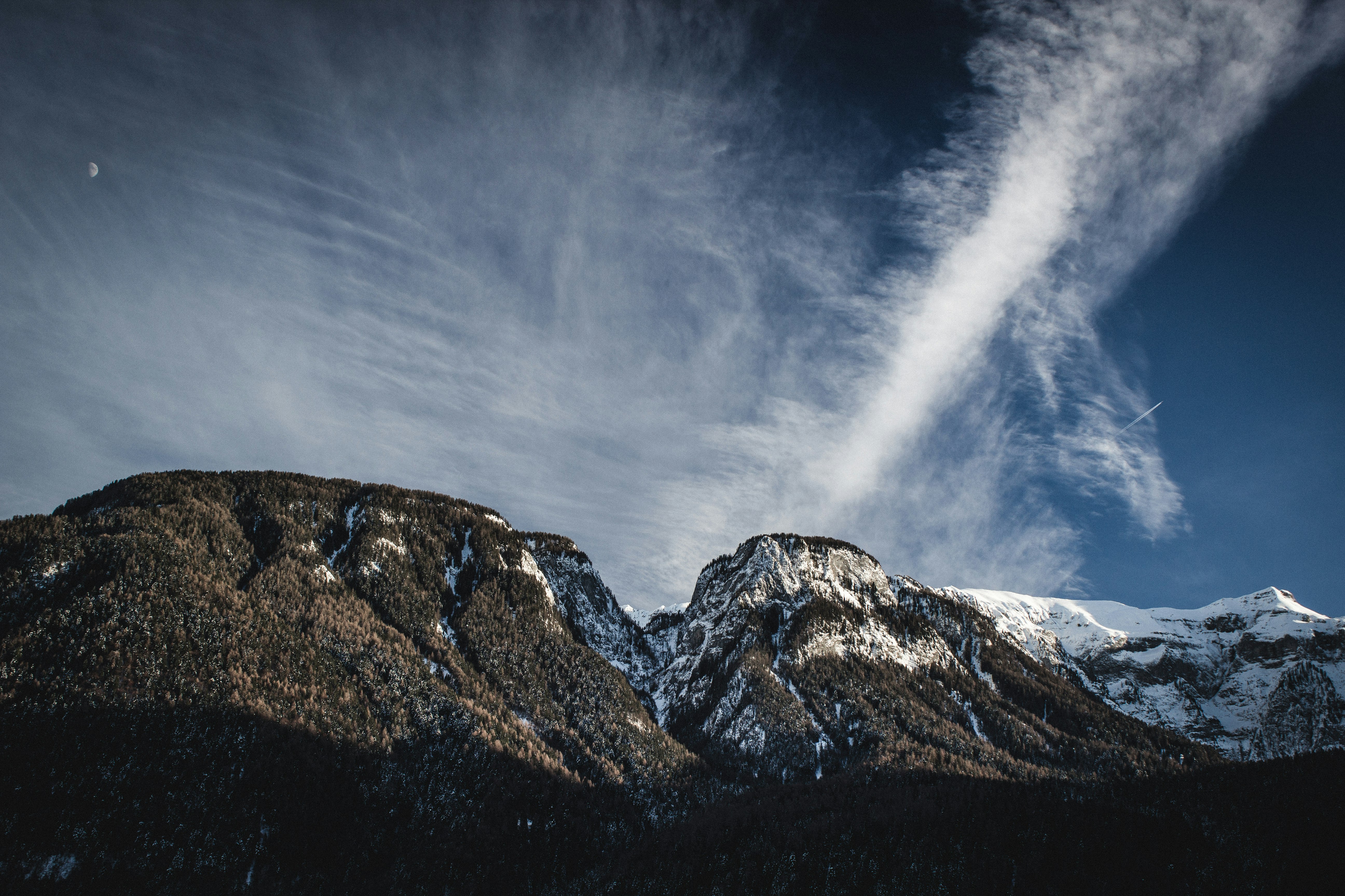 snow mountain and clouds